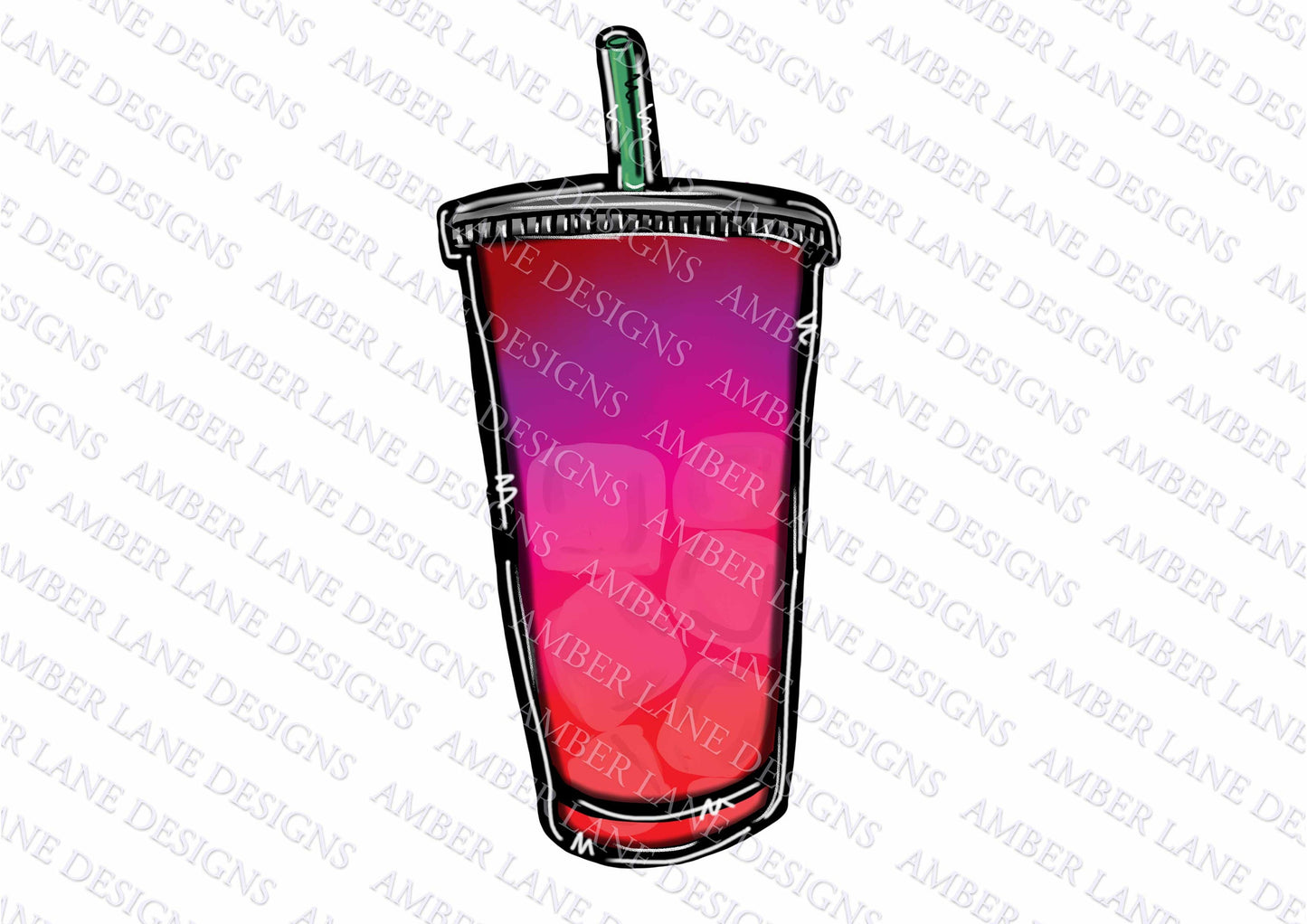 Raspberry and Grape Loaded Tea PNG , doodle sublimation