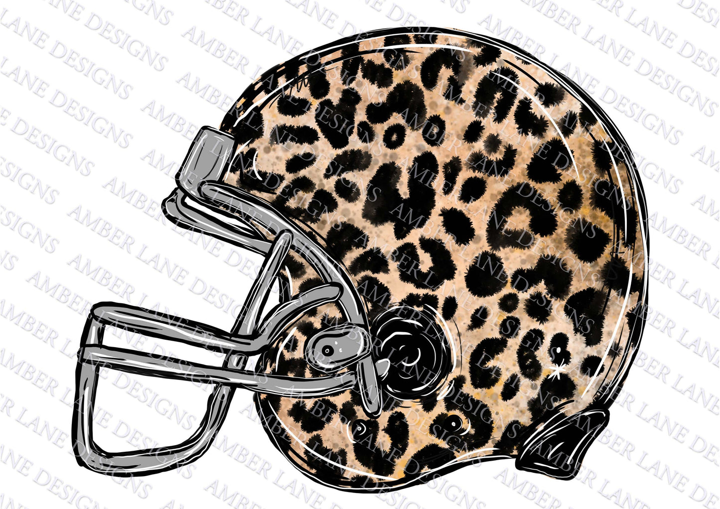 American Football leopard helmet png file