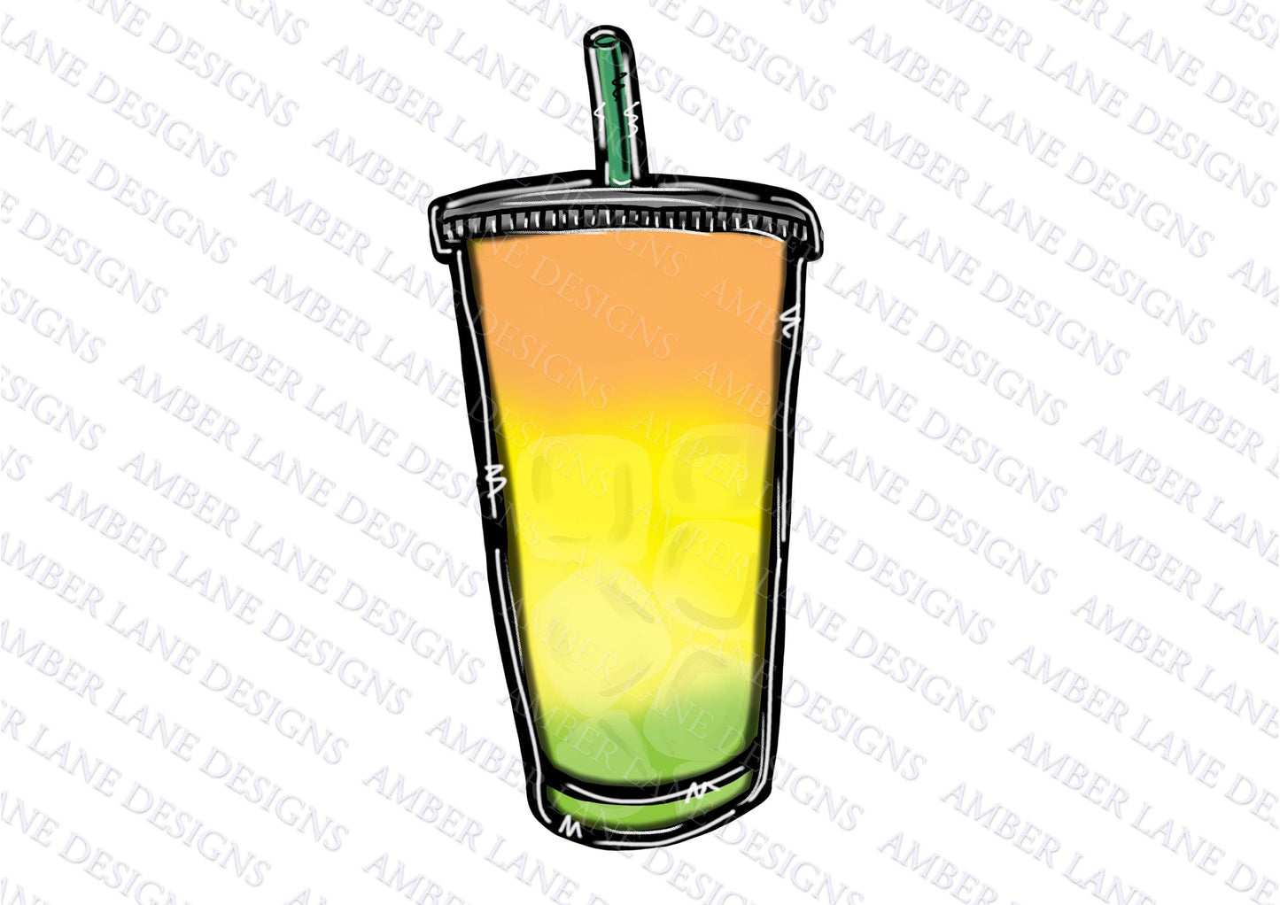 Tropical fruit Loaded Tea PNG , doodle sublimation