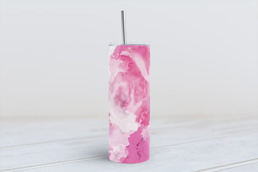 Pink Alcohol ink  tumbler 20oz SKINNY TUMBLER straight wrap 1 jpeg file