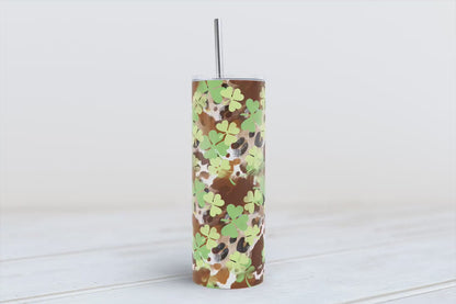 St patrick's four leaf clovers 20oz SKINNY TUMBLER straight wrap bundle 3 jpeg files