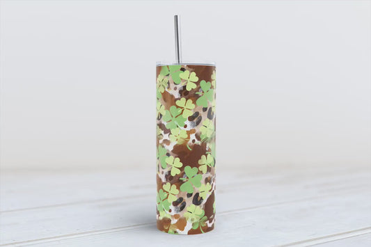 St patrick's four leaf clovers 20oz SKINNY TUMBLER straight wrap bundle 3 jpeg files