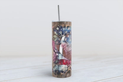 Floral Football 20oz SKINNY TUMBLER straight wrap 1 png file
