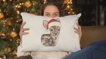 Jolly Hoofed Helper: Deer with Santa Hat Cute Christmas PNG