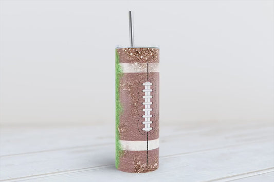 Football and football field 20oz SKINNY TUMBLER straight wrap 1 png file