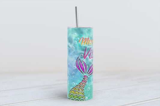 Mermaid Vibes 20oz SKINNY TUMBLER straight wrap 1 jpeg file