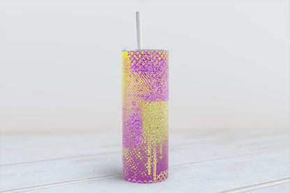 Purple and Gold glitter tumbler 20oz SKINNY TUMBLER straight wrap 1 jpeg file