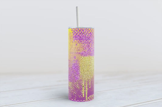 Purple and Gold glitter tumbler 20oz SKINNY TUMBLER straight wrap 1 jpeg file