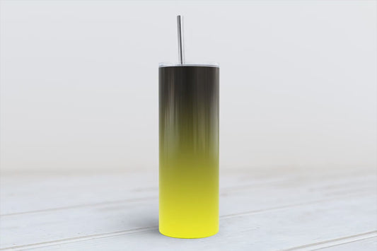 Yellow and Black ombre tumbler 20oz SKINNY TUMBLER straight wrap 1 jpeg file