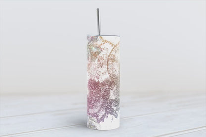 Glitter blobs ink tumbler 20oz SKINNY TUMBLER straight wrap 1 jpeg file (white Background)