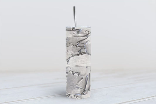 Silver sticky tape tumbler  20oz SKINNY TUMBLER straight wrap 1 jpeg file