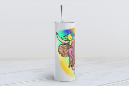 Easter Highland Cow  bandana and glasses  PNG | Hand Drawn | Sublimation PNG |