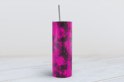 Pink and Black Grunge 20oz SKINNY TUMBLER straight wrap 1 jpeg file