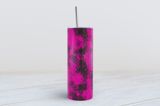 Pink and Black Grunge 20oz SKINNY TUMBLER straight wrap 1 jpeg file