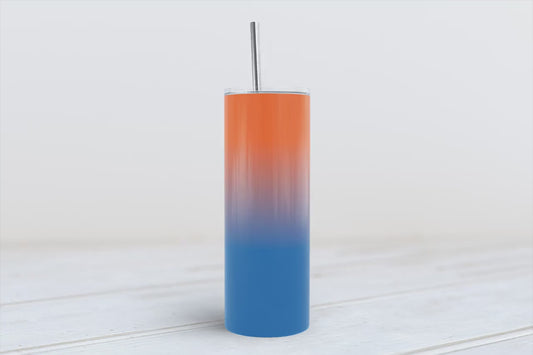 Orange and blue Ombre tumbler 20oz SKINNY TUMBLER straight wrap 1 jpeg file