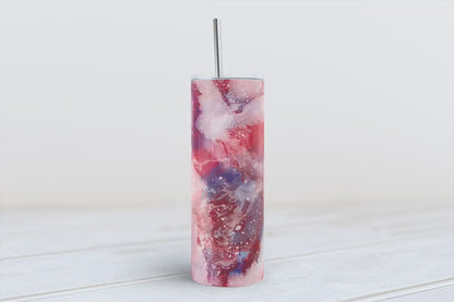 Red White and blue  Alcohol ink tumbler 20oz SKINNY TUMBLER straight wrap 1 jpeg file