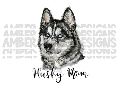 Husky Mom Png | Siberian Husky | Hand drawn -INSTANT DOWNLOAD PNG ,300ppi, Two png Files tumbler wrap
