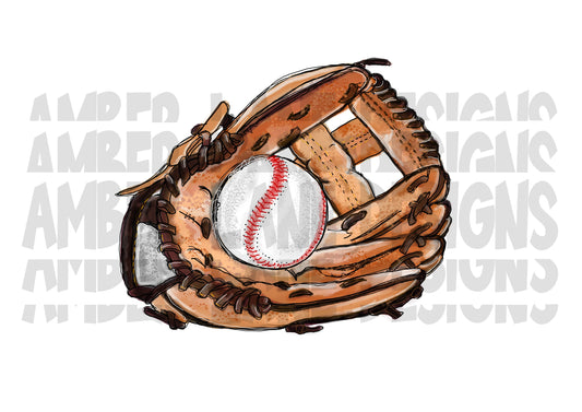 Baseball Glove and Ball png file Sublimation Design