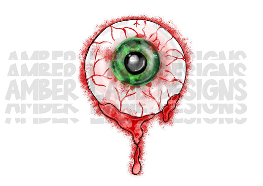 Eyeball Watercolor| Horror Halloween PNG | Dripping Blood Sublimation PNG Design | Hand Drawn |  | Printable Artwork