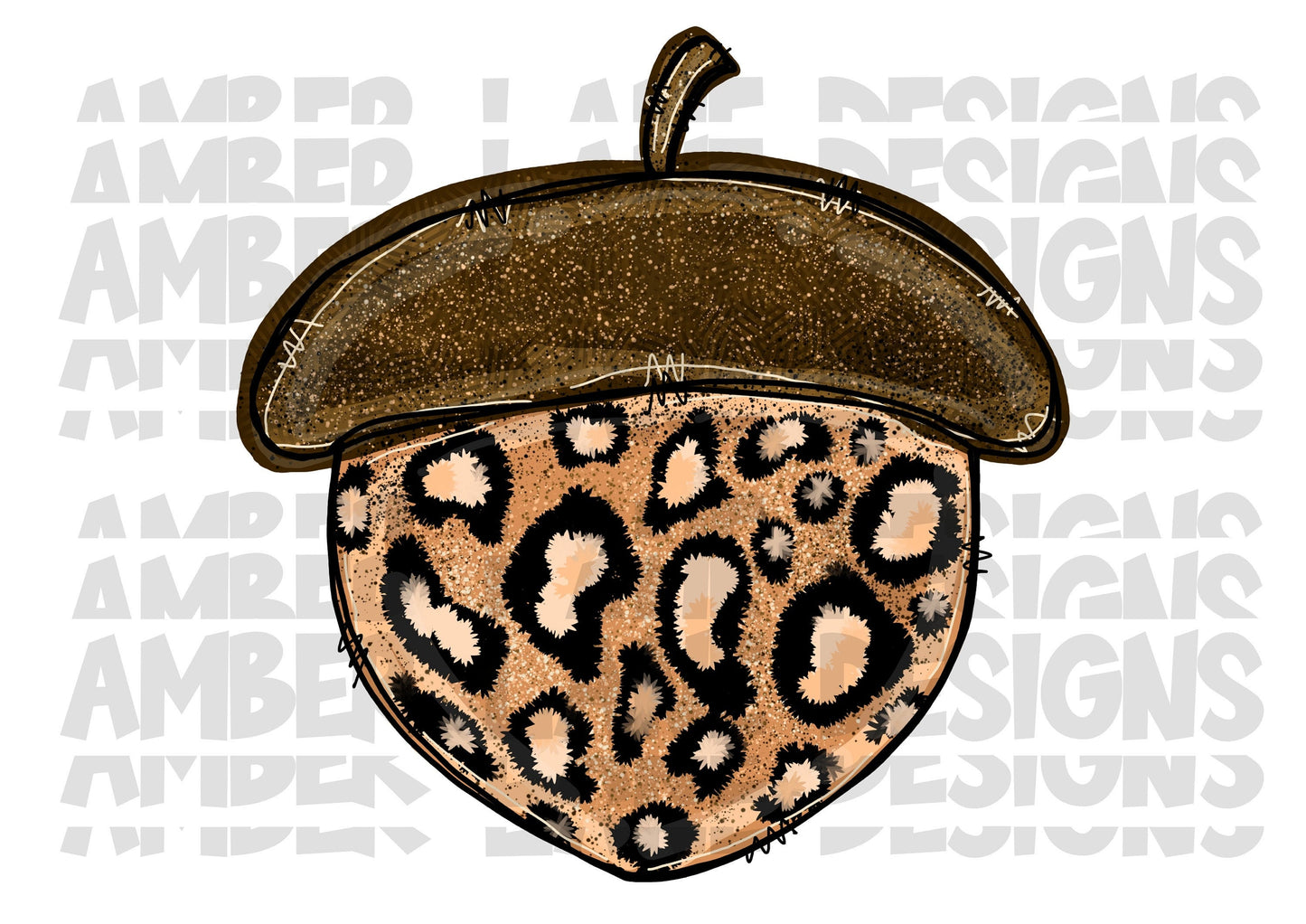 Leopard print Acorn, leopard sublimation design, png file