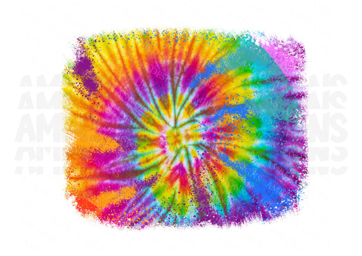 Tie Dye watercolor distressed frame, background png file tumbler wrap
