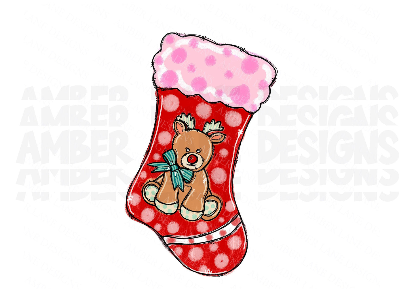 Girl Christmas stocking , Christmas Sublimation Design PNG file