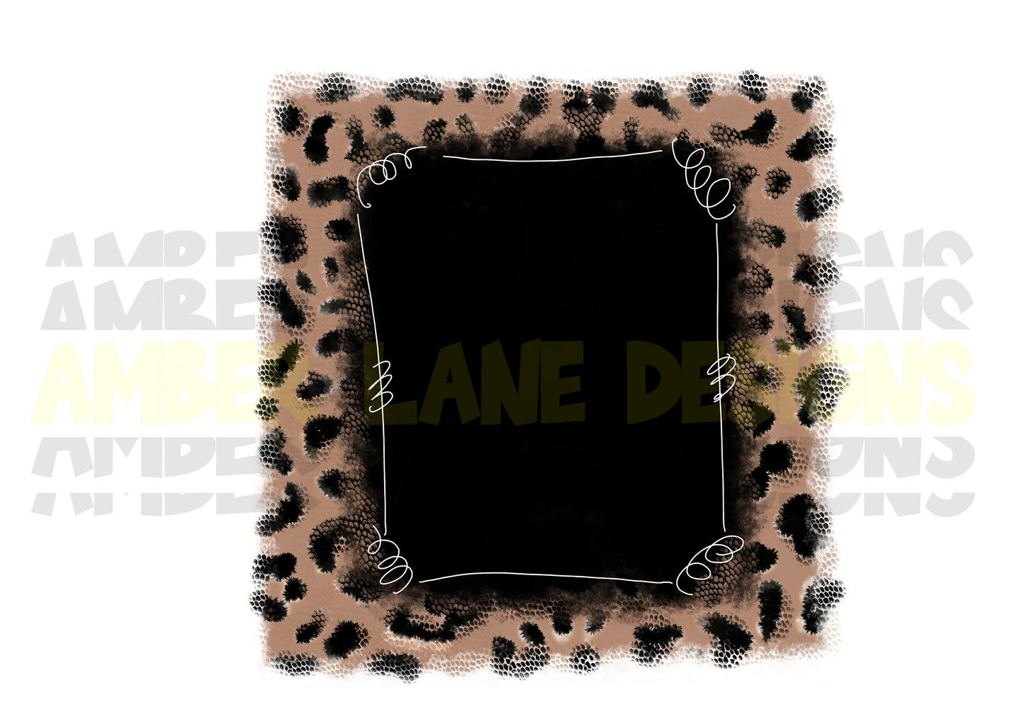 Leopard Sublimation frames | Two Digital Leopard Frames PNG | Leopard Sublimation Frame | Hand Drawn- Two Png Files