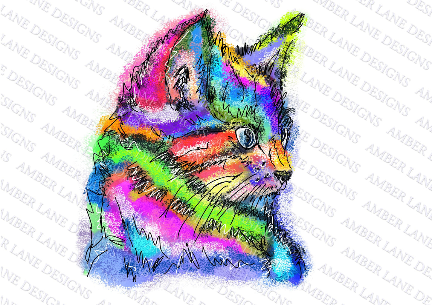 Rainbow Kitten  PNG|  Rainbow Cat PNG| Sublimation Graphics | Cat Clipart  | Hand Drawn | Sublimation PNG | Digital Download