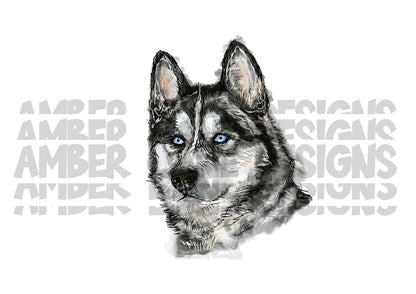 Husky Mom Png | Siberian Husky | Hand drawn -INSTANT DOWNLOAD PNG ,300ppi, Two png Files tumbler wrap
