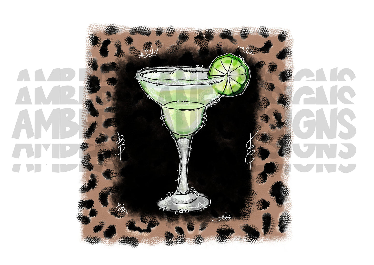 Margarita cocktail png file |hand drawn  | Sublimation design