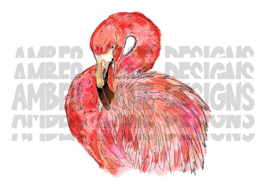 Pink Flamingo bird, png file ,Sublimation Graphics