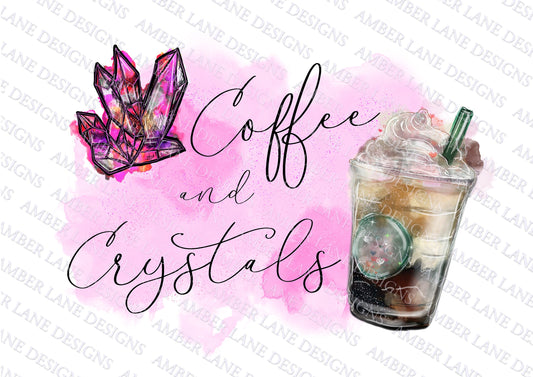 Coffee and Crystals png file,INSTANT DOWNLOAD ,300ppi