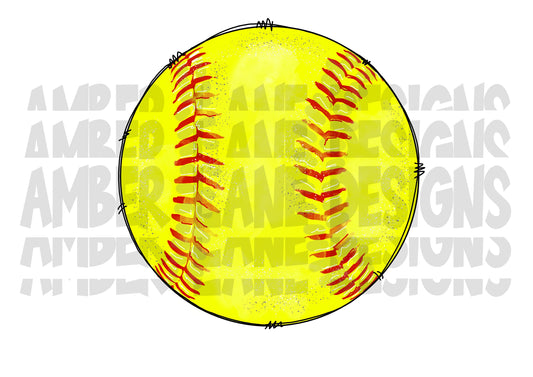 Softball Watercolor Sublimation PNG file Design