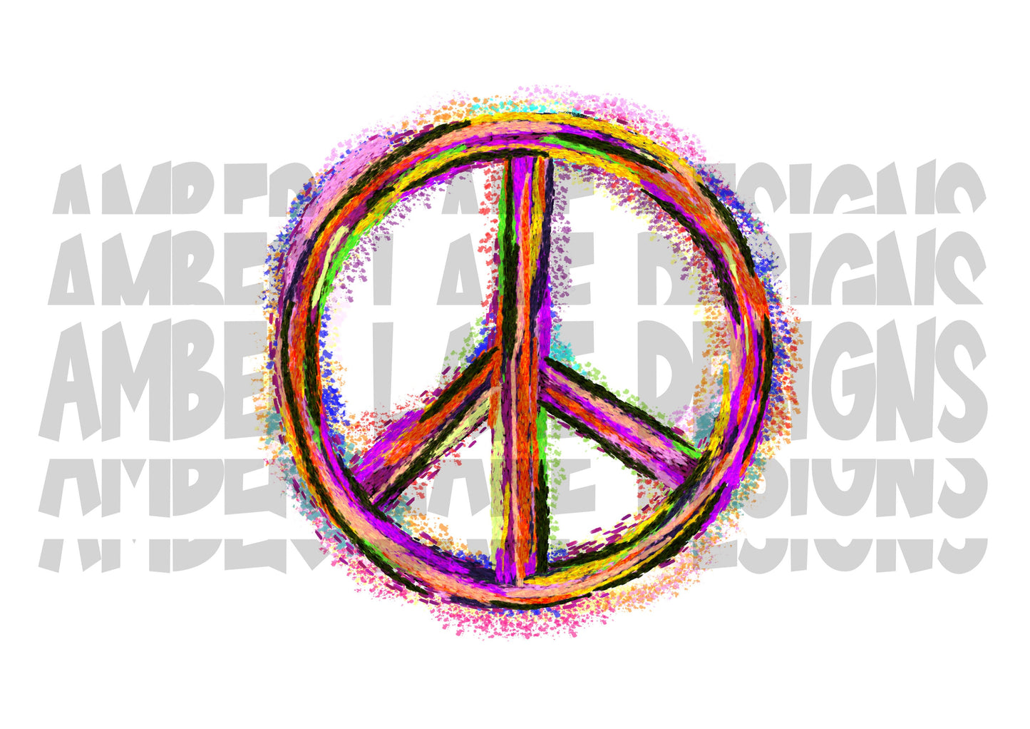 Peace sign  PNG |  Rainbow Peace Sign PNG |Hand Drawn | Sublimation PNG |