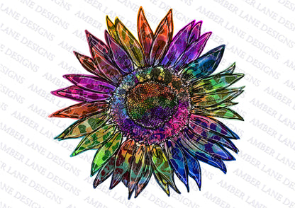 Sunflower Leopard Tie Dye Drawing, transparent image png -INSTANT DOWNLOAD