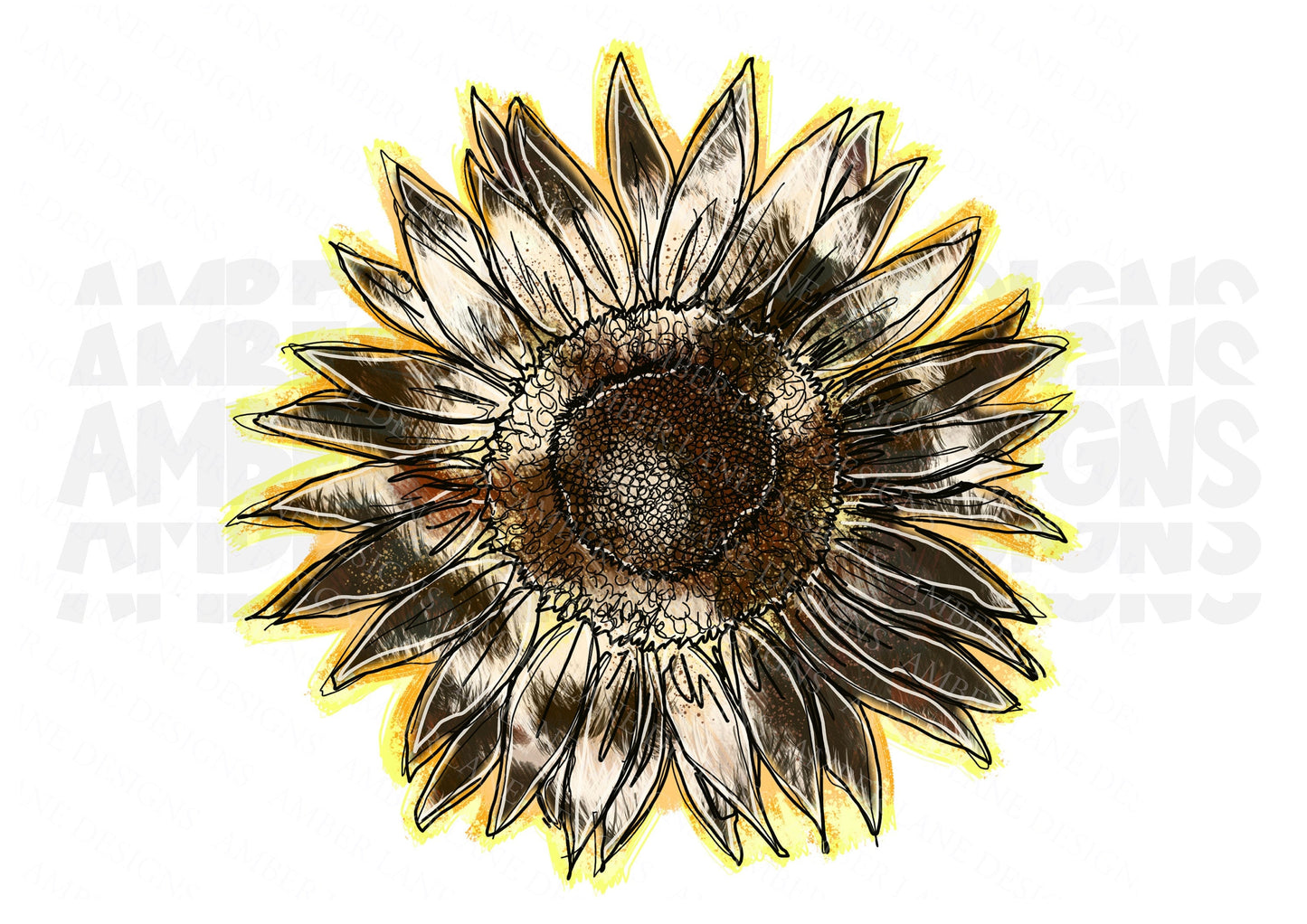 Cowhide Sunflower PNG | Digital image | Instant download | Sublimation Design tumbler wrap
