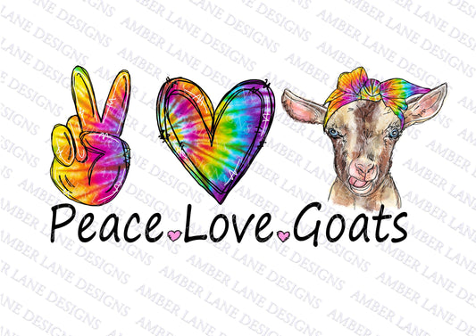 Peace Love Goats PNG | Hand Drawn | Sublimation PNG |