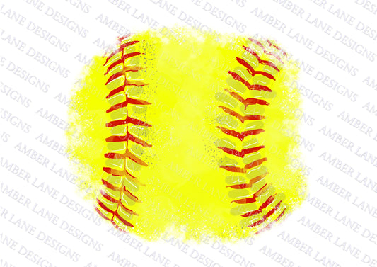 Distressed Softball Watercolor Sublimation Splash Frame, Background PNG Design | Softball Design