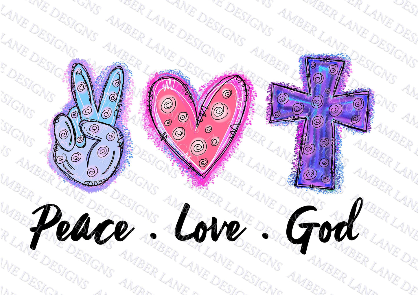 Peace Love God png file,