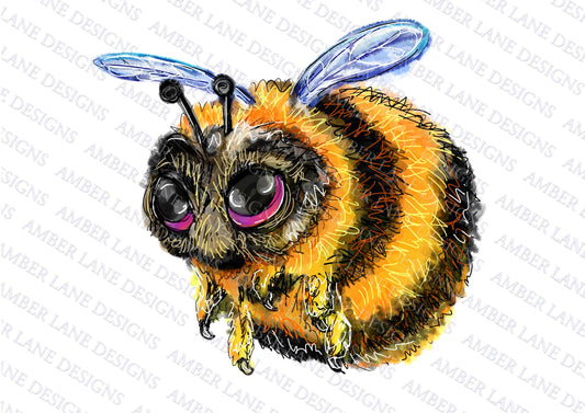 Bumblebee PNG |  Cute Watercolor Bee |  Hand Drawn | Sublimation PNG |