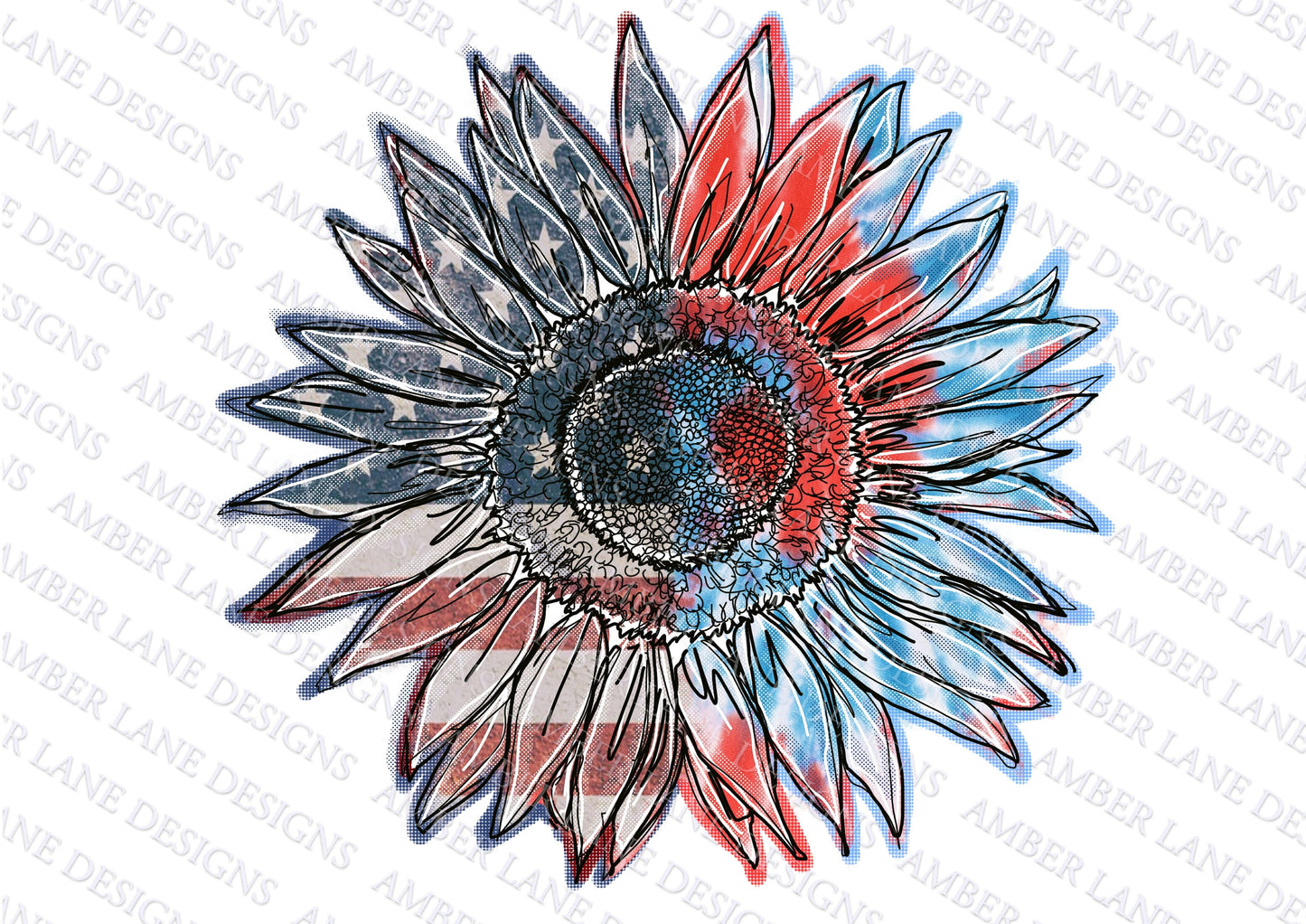 Sunflower USA Flag and Tie Dye, Tie Dye sunflower , Usa Flag PNG file
