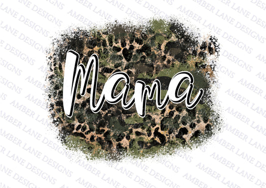 Mama Camouflage Leopard Background PNG Camo Frame png | Distressed Grunge Splash Background, two files tumbler wrap