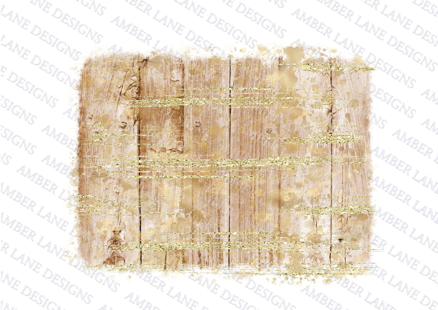 Wood Splash Frame With Gold  Glitter print ,  png file