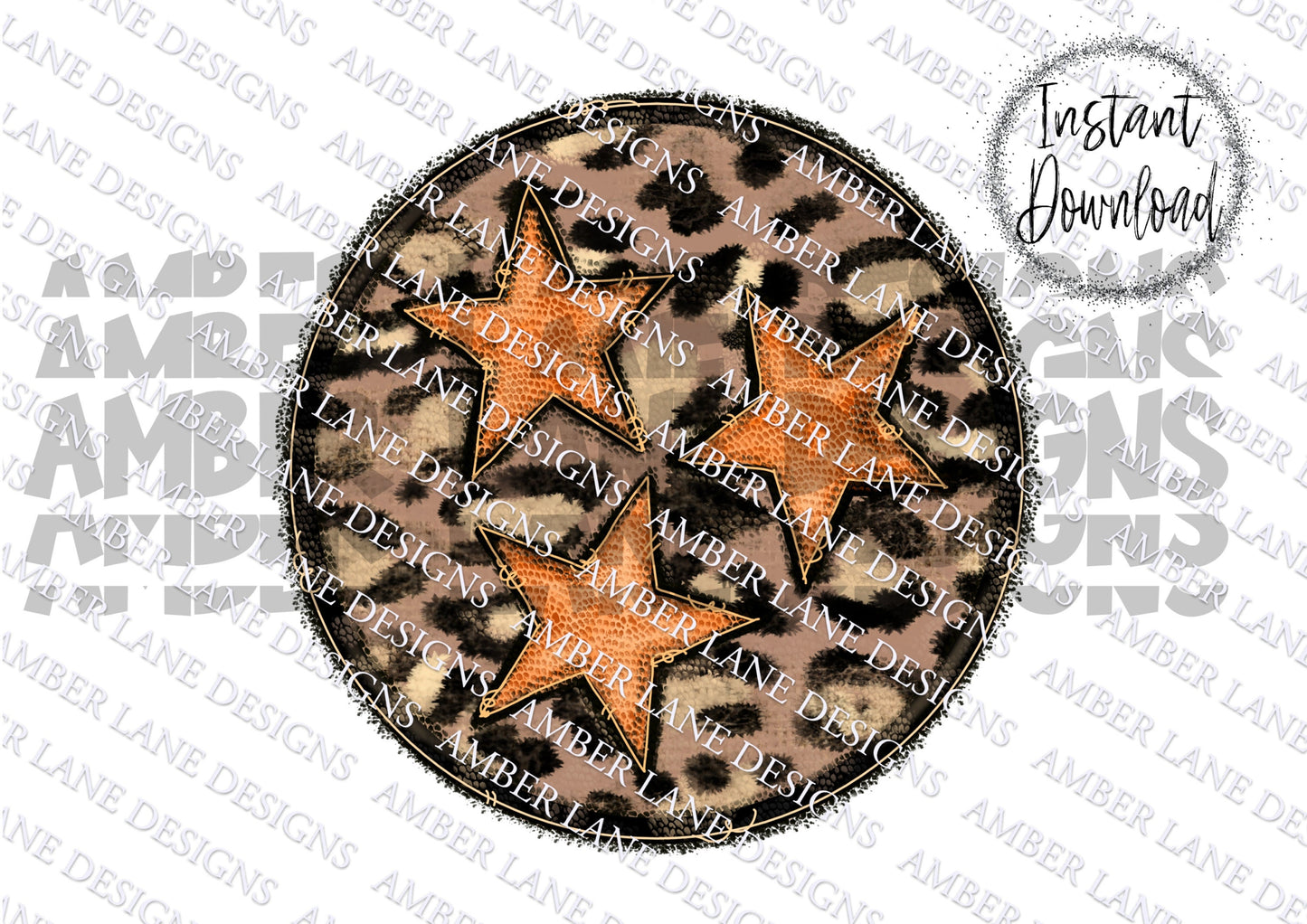 Leopard and Orange Tri Star Tennessee  Sublimation png | Hand Drawn Art | .