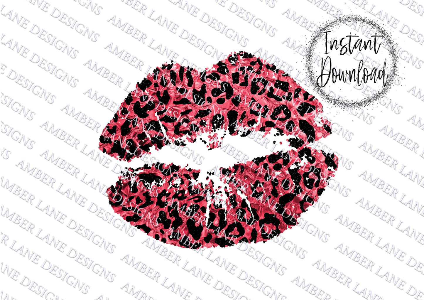 Foil Leopard Lipstick Kiss bundle | PNG Digital image | Instant download | Sublimation Design