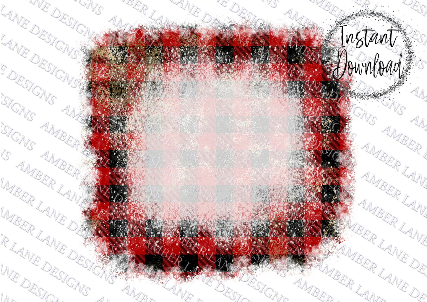 Red Buffalo plaid with gold and Bleach affect, T- shirt  ,png file only