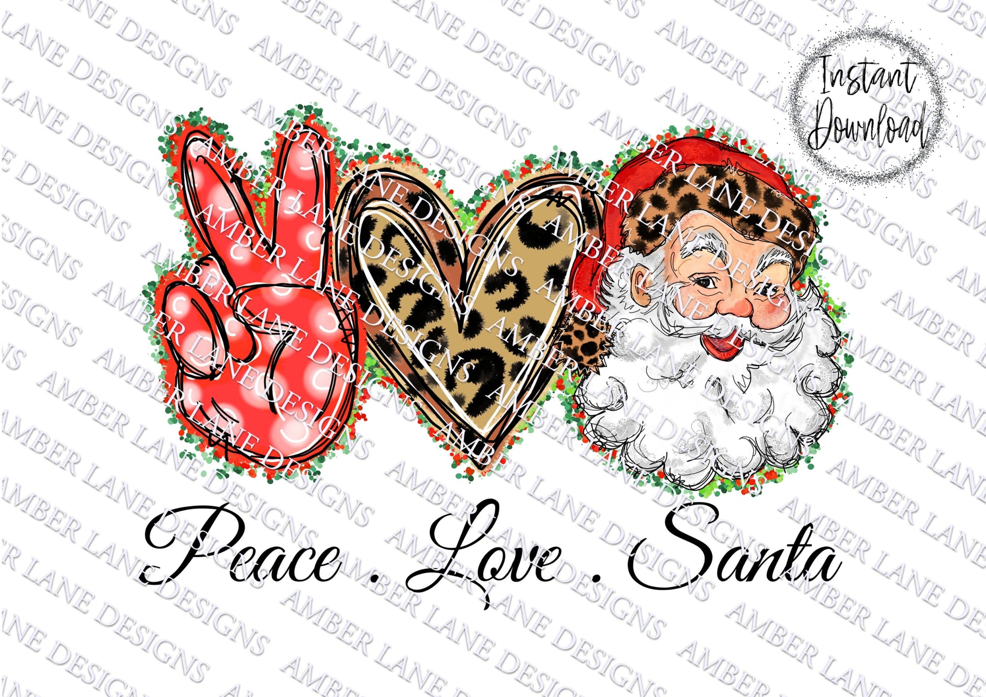 peace love santa png by amber lane designs