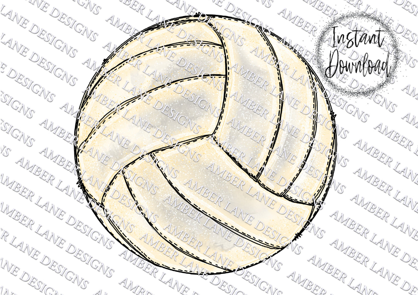 Volleyball Watercolor Sublimation PNG Design