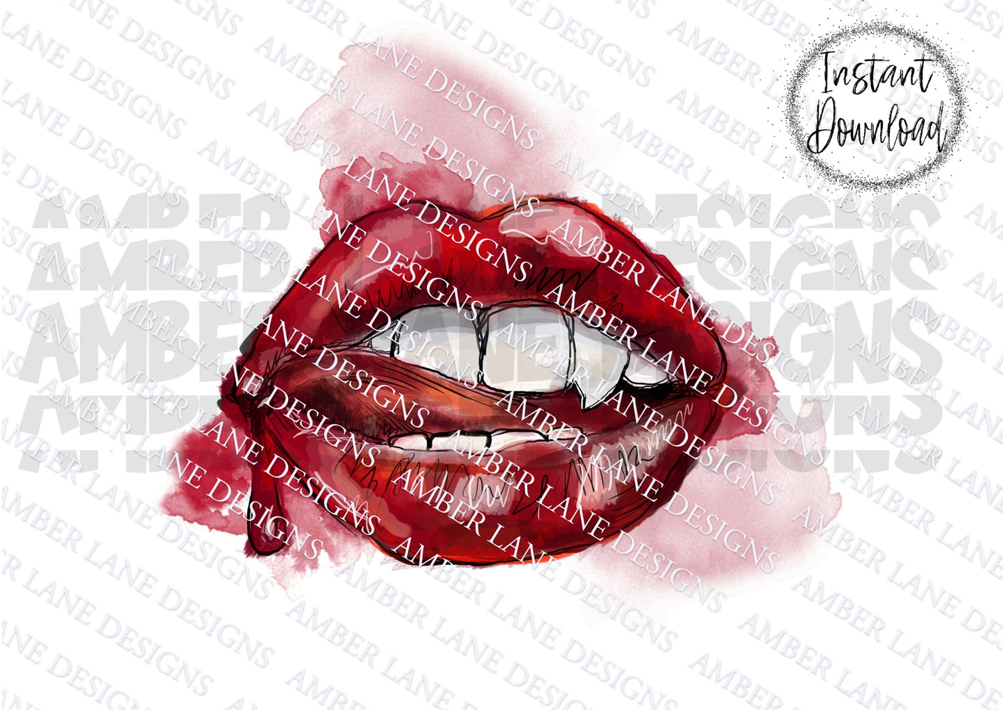 Vampire Kiss | Red Lips Valentine | Halloween  PNG Digital image | Instant download | Sublimation Design | Hand drawn