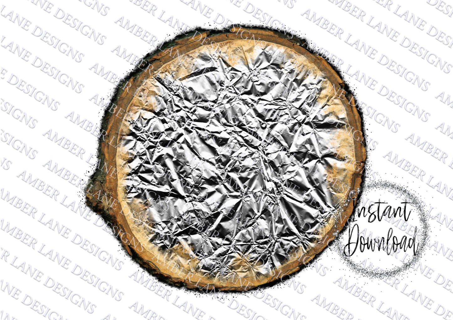 Wood slice with burnt edges With silver, gold and copper leaf, Three PNG files
